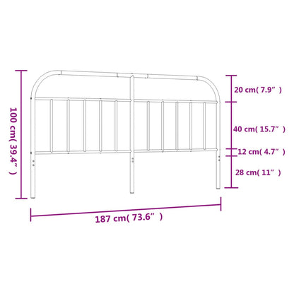 Kopfteil Metall Weiß 180 cm - Pazzar.ch
