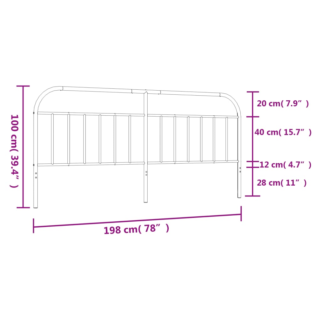 Kopfteil Metall Weiß 193 cm - Pazzar.ch