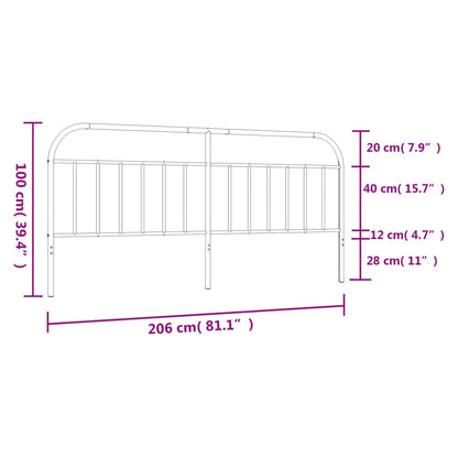 Kopfteil Metall Weiß 200 cm - Pazzar.ch