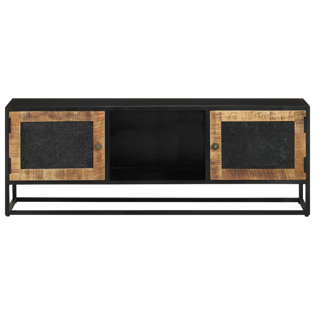 TV-Schrank 110x30x40 cm Massivholz Mango und Eisen - Pazzar.ch