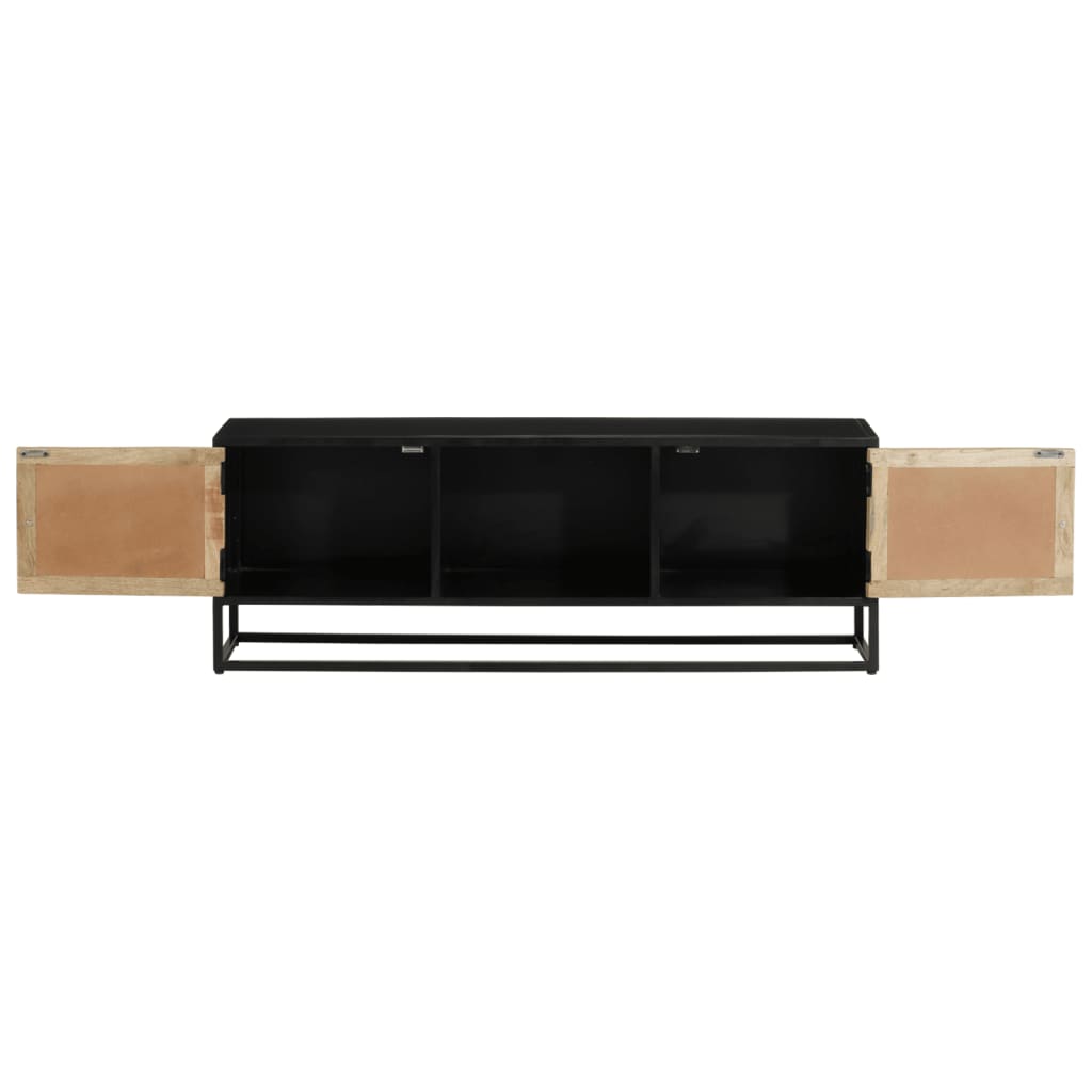 TV-Schrank 110x30x40 cm Massivholz Mango und Eisen - Pazzar.ch