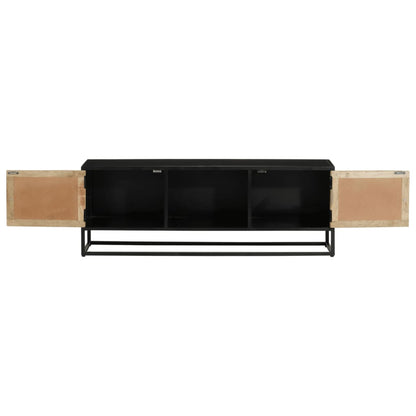 TV-Schrank 110x30x40 cm Massivholz Mango und Eisen - Pazzar.ch