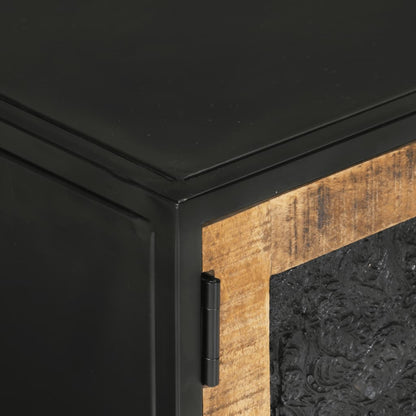 TV-Schrank 110x30x40 cm Massivholz Mango und Eisen - Pazzar.ch