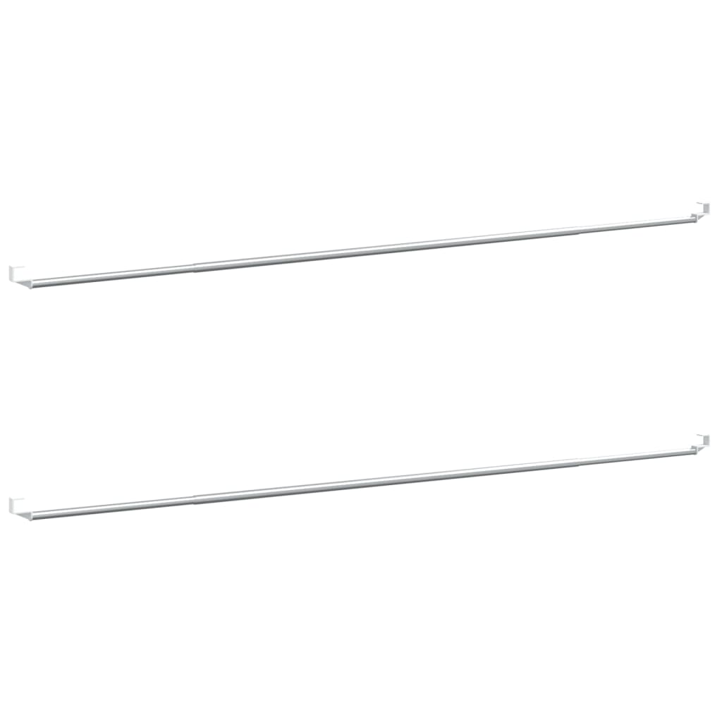 Gardinenstangen 2 Stk. Weiß und Silbern 90-130 cm Aluminium - Pazzar.ch