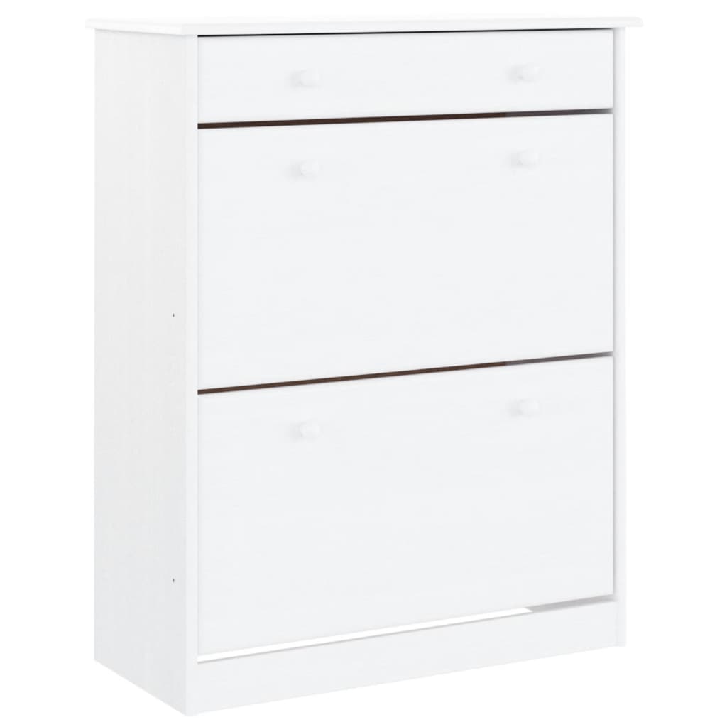 Schuhschrank ALTA Weiß 77x35x96 cm Massivholz Kiefer - Pazzar.ch