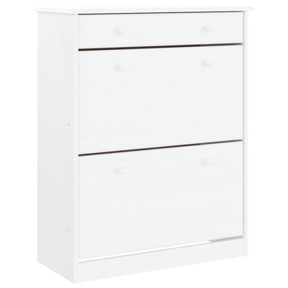 Schuhschrank ALTA Weiß 77x35x96 cm Massivholz Kiefer - Pazzar.ch