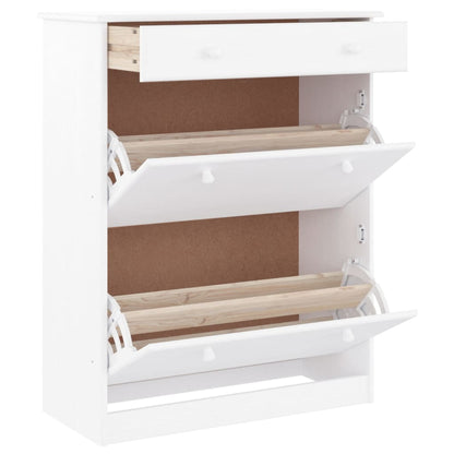 Schuhschrank ALTA Weiß 77x35x96 cm Massivholz Kiefer - Pazzar.ch