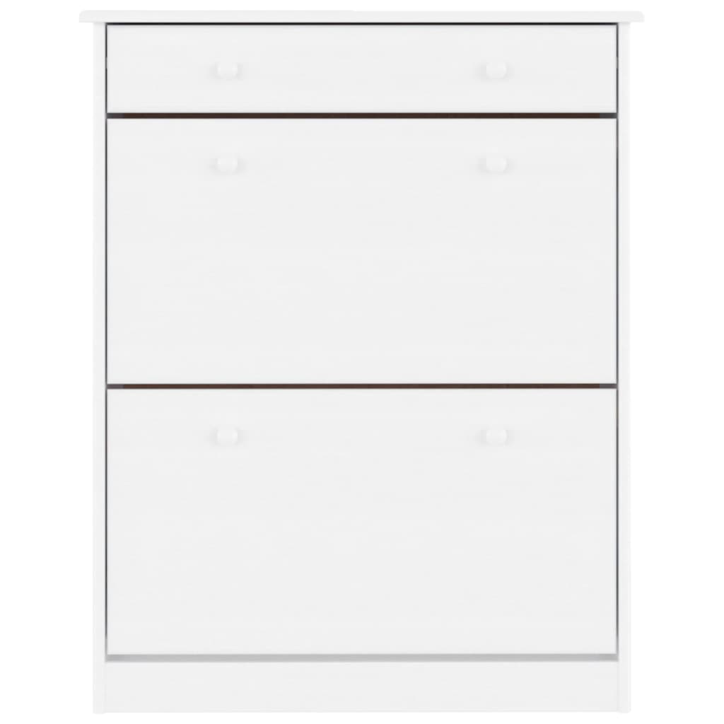 Schuhschrank ALTA Weiß 77x35x96 cm Massivholz Kiefer - Pazzar.ch