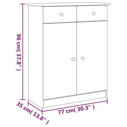 Schuhschrank ALTA Weiß 77x35x96 cm Massivholz Kiefer - Pazzar.ch