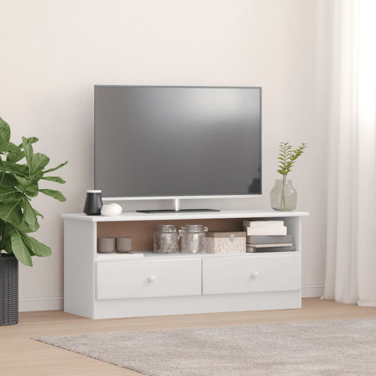 TV-Schrank mit Schubladen ALTA Weiß 100x35x41 cm Kiefernholz - Pazzar.ch