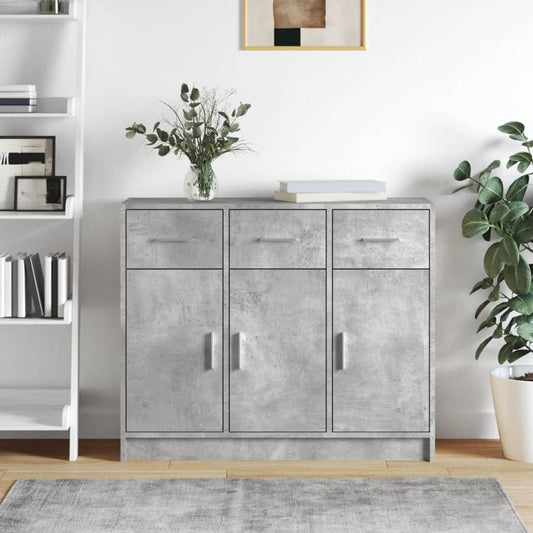 Sideboard Betongrau 91x28x75 cm Holzwerkstoff - Pazzar.ch