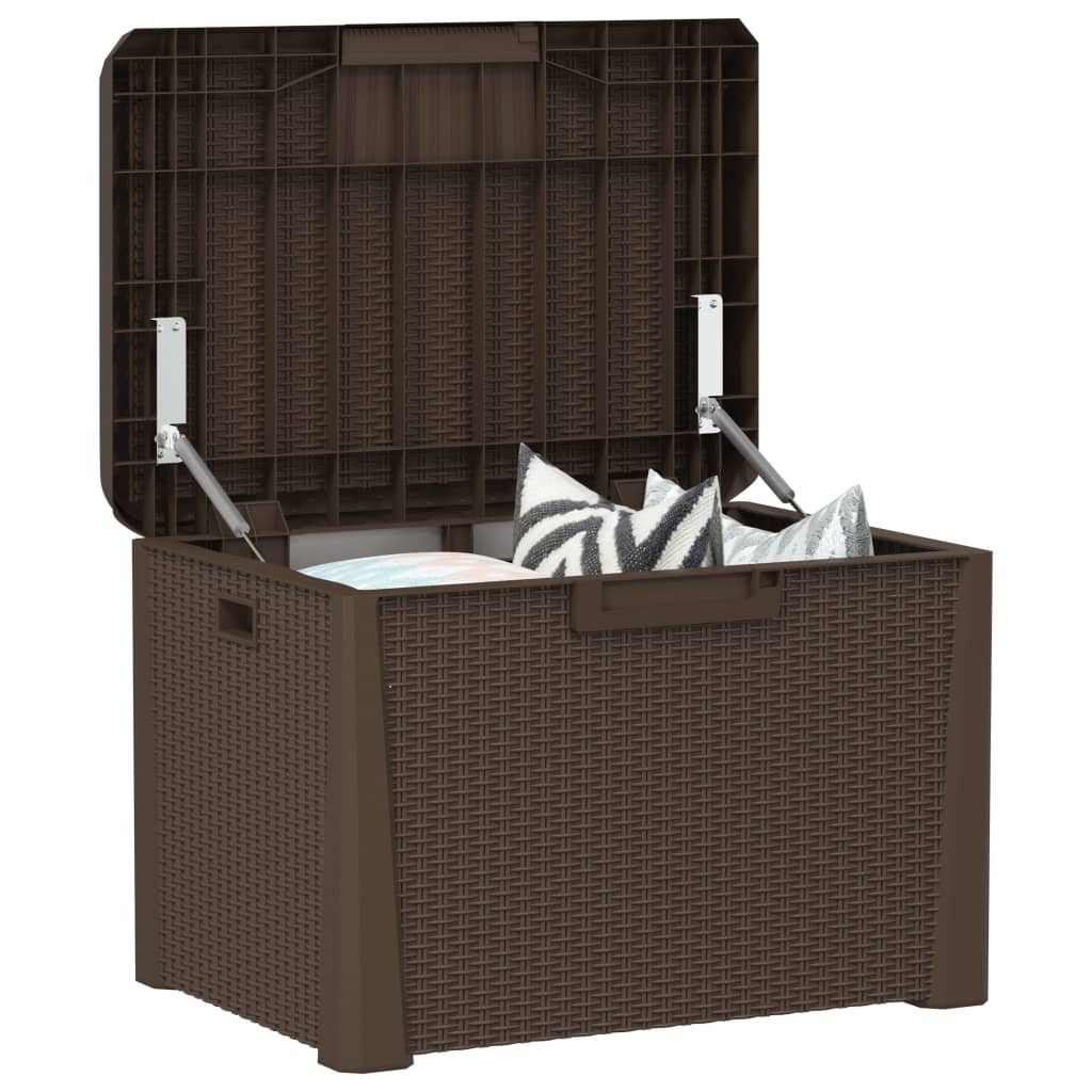 Gartentruhe mit Sitzkissen Braun 125 L PP - Pazzar.ch