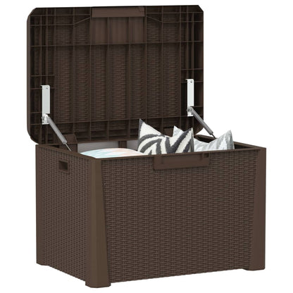 Gartentruhe mit Sitzkissen Braun 125 L PP - Pazzar.ch