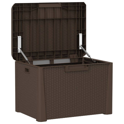 Gartentruhe mit Sitzkissen Braun 125 L PP - Pazzar.ch