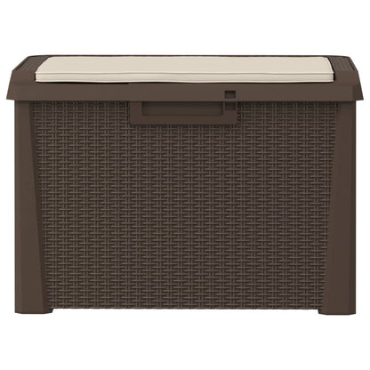 Gartentruhe mit Sitzkissen Braun 125 L PP - Pazzar.ch