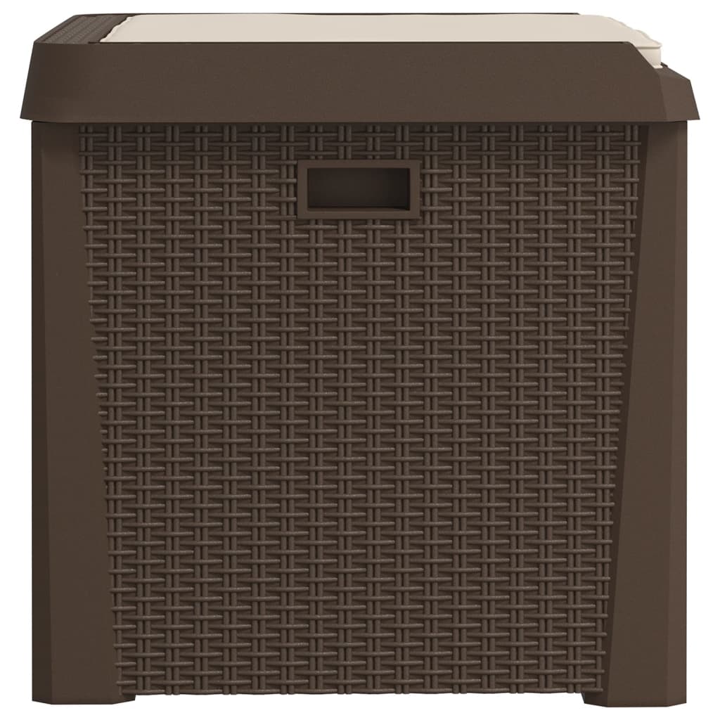 Gartentruhe mit Sitzkissen Braun 125 L PP - Pazzar.ch