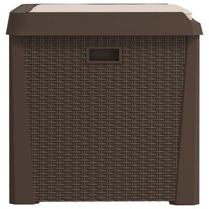 Gartentruhe mit Sitzkissen Braun 125 L PP - Pazzar.ch