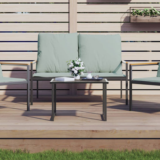 Gartentisch Anthrazit 55x40x37 cm Stahl - Pazzar.ch