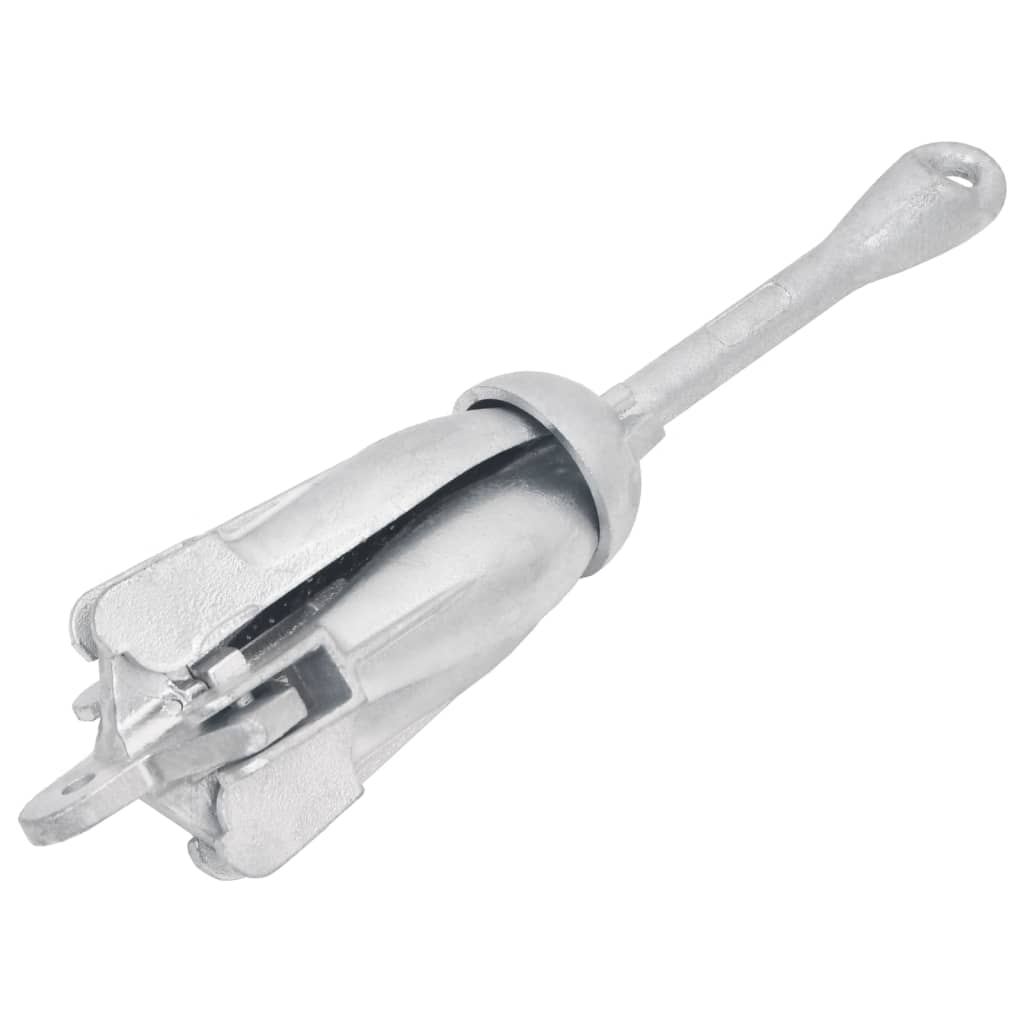 Klappanker mit Seil Silber 8 kg feuerverzinktes Gusseisen