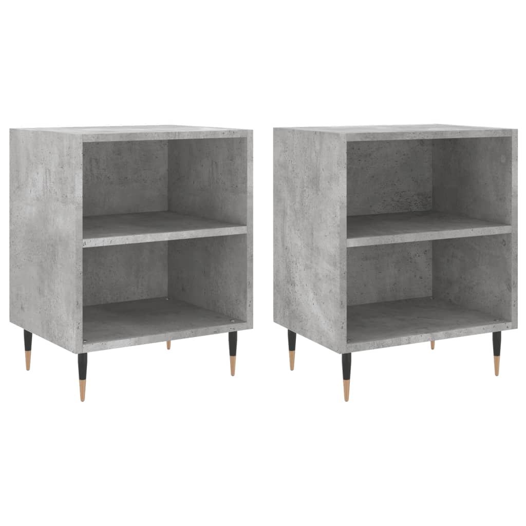 Nachttische 2 Stk. Betongrau 40x30x50 cm Holzwerkstoff - Pazzar.ch