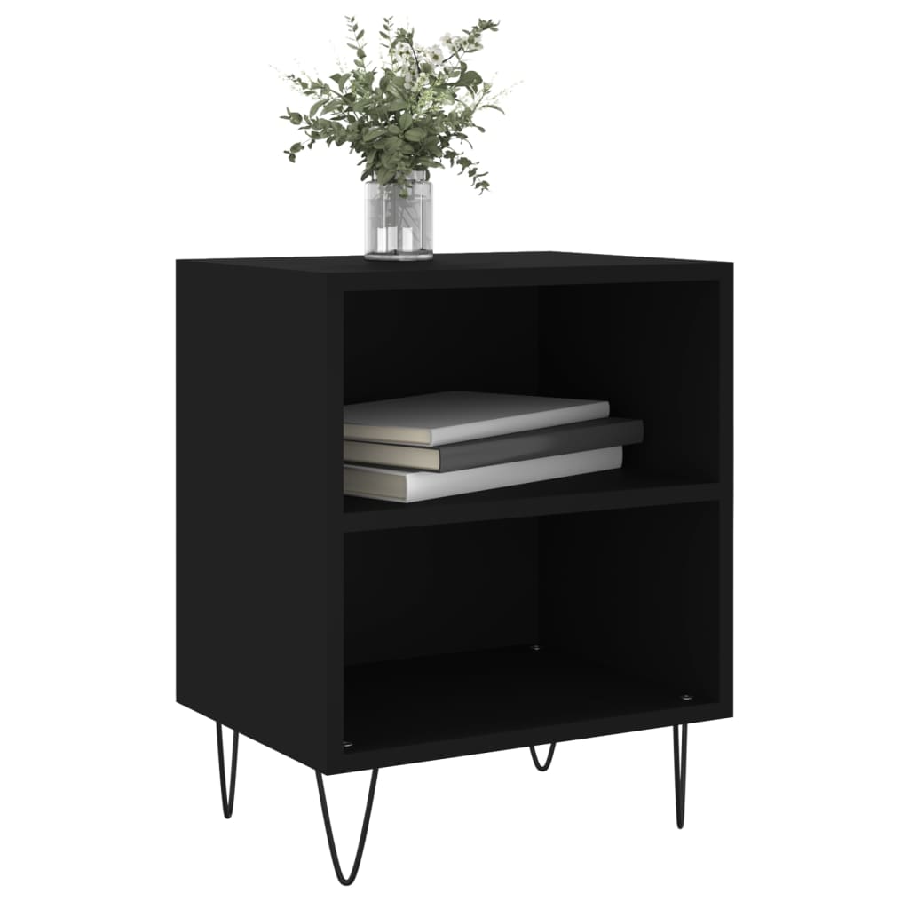 Nachttische 2 Stk. Schwarz 40x30x50 cm Holzwerkstoff - Pazzar.ch