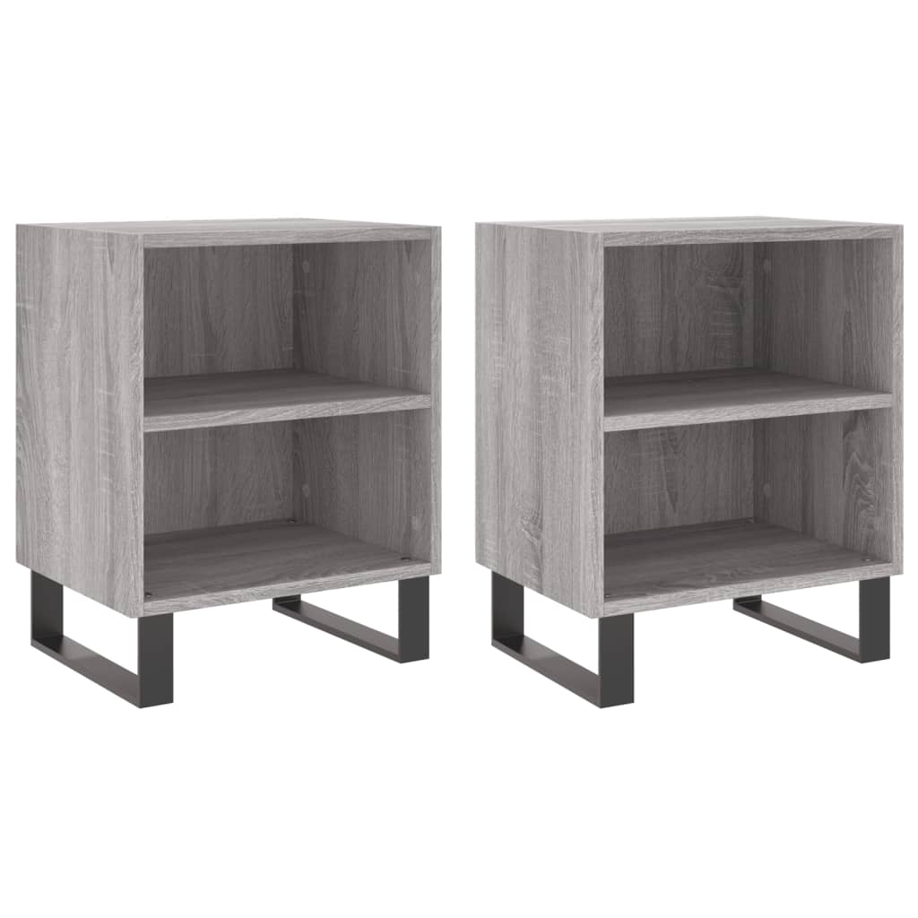 Nachttische 2 Stk. Grau Sonoma 40x30x50 cm Holzwerkstoff - Pazzar.ch