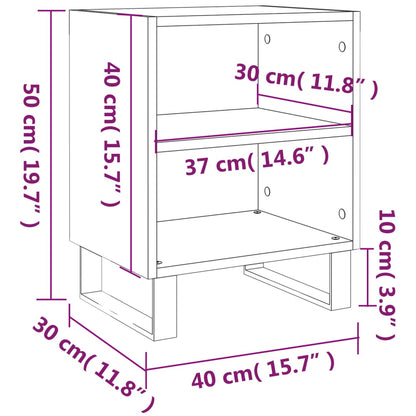 Nachttisch Braun Eichen-Optik 40x30x50 cm Holzwerkstoff - Pazzar.ch