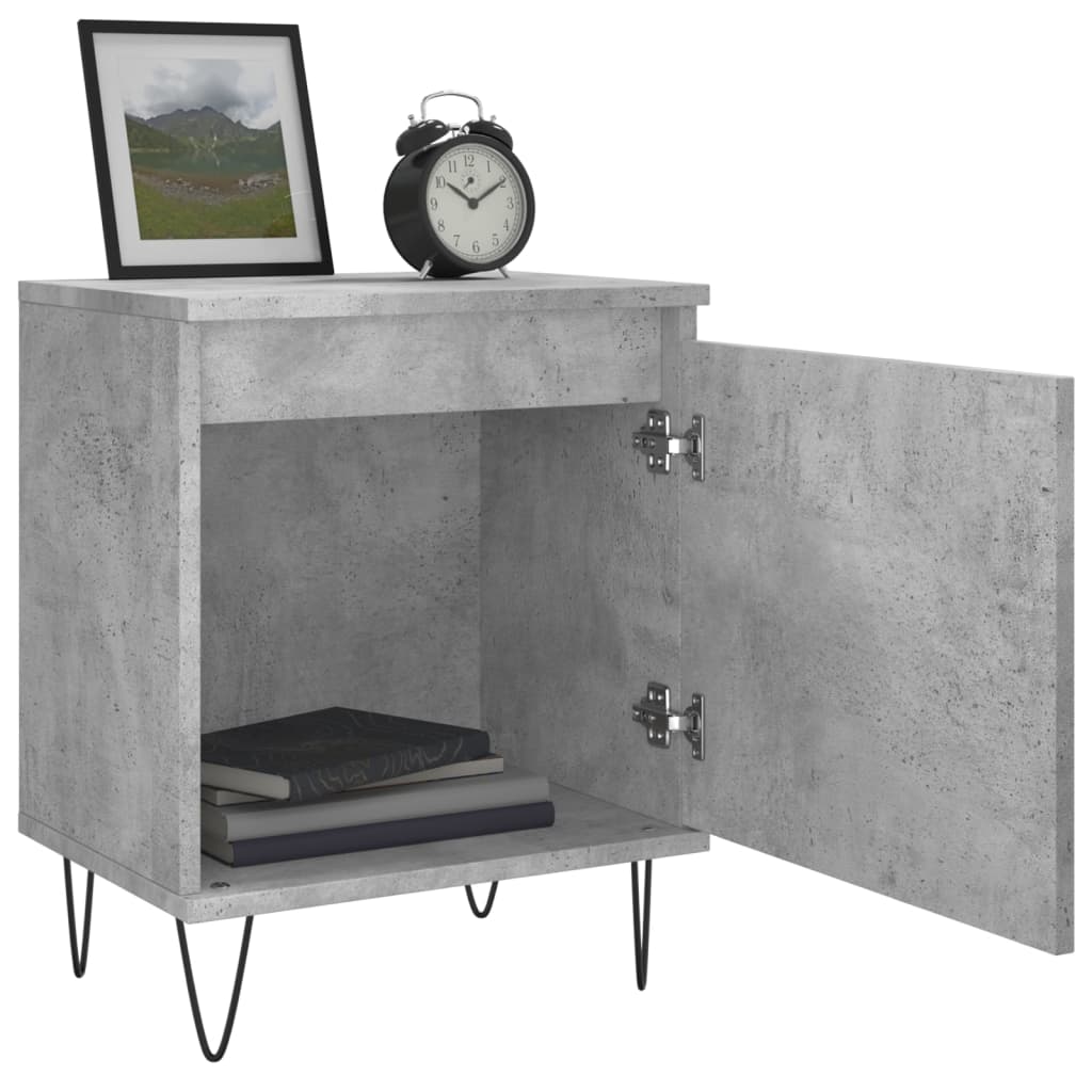 Nachttische 2 Stk. Betongrau 40x30x50 cm Holzwerkstoff - Pazzar.ch