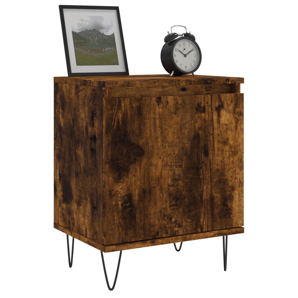 Nachttische 2 Stk. Räuchereiche 40x30x50 cm Holzwerkstoff - Pazzar.ch