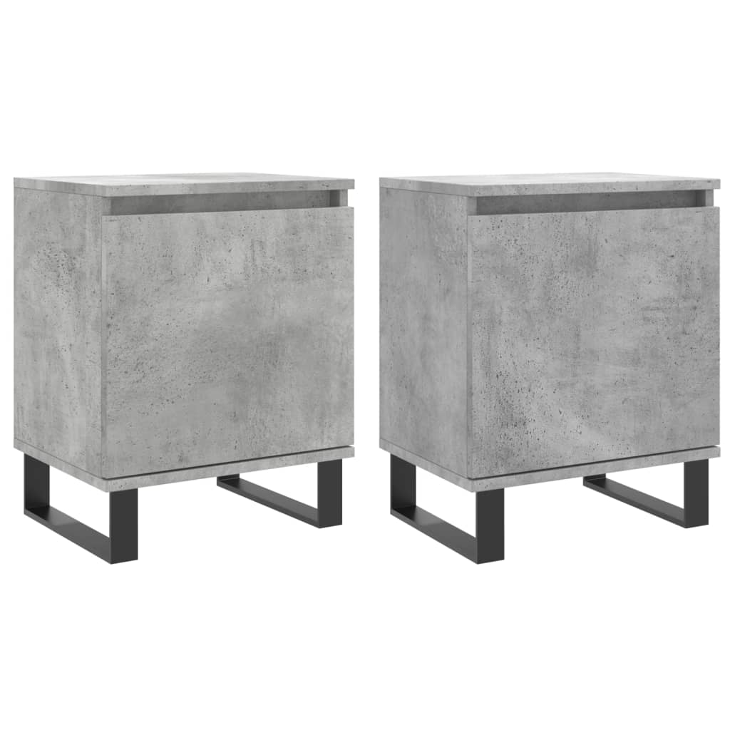 Nachttische 2 Stk. Betongrau 40x30x50 cm Holzwerkstoff - Pazzar.ch