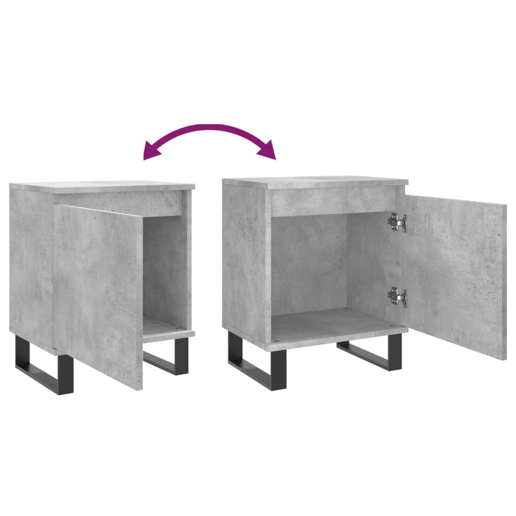 Nachttische 2 Stk. Betongrau 40x30x50 cm Holzwerkstoff - Pazzar.ch
