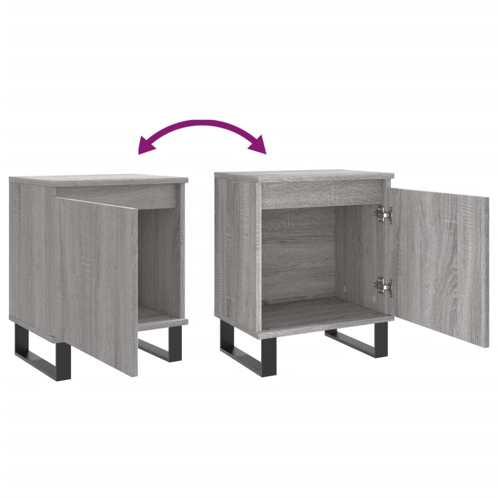 Nachttisch Grau Sonoma 40x30x50 cm Holzwerkstoff - Pazzar.ch