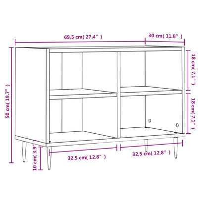 TV-Schrank Grau Sonoma 69,5x30x50 cm Holzwerkstoff - Pazzar.ch