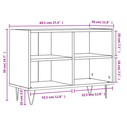 TV-Schrank Hochglanz-Weiß 69,5x30x50 cm Holzwerkstoff - Pazzar.ch
