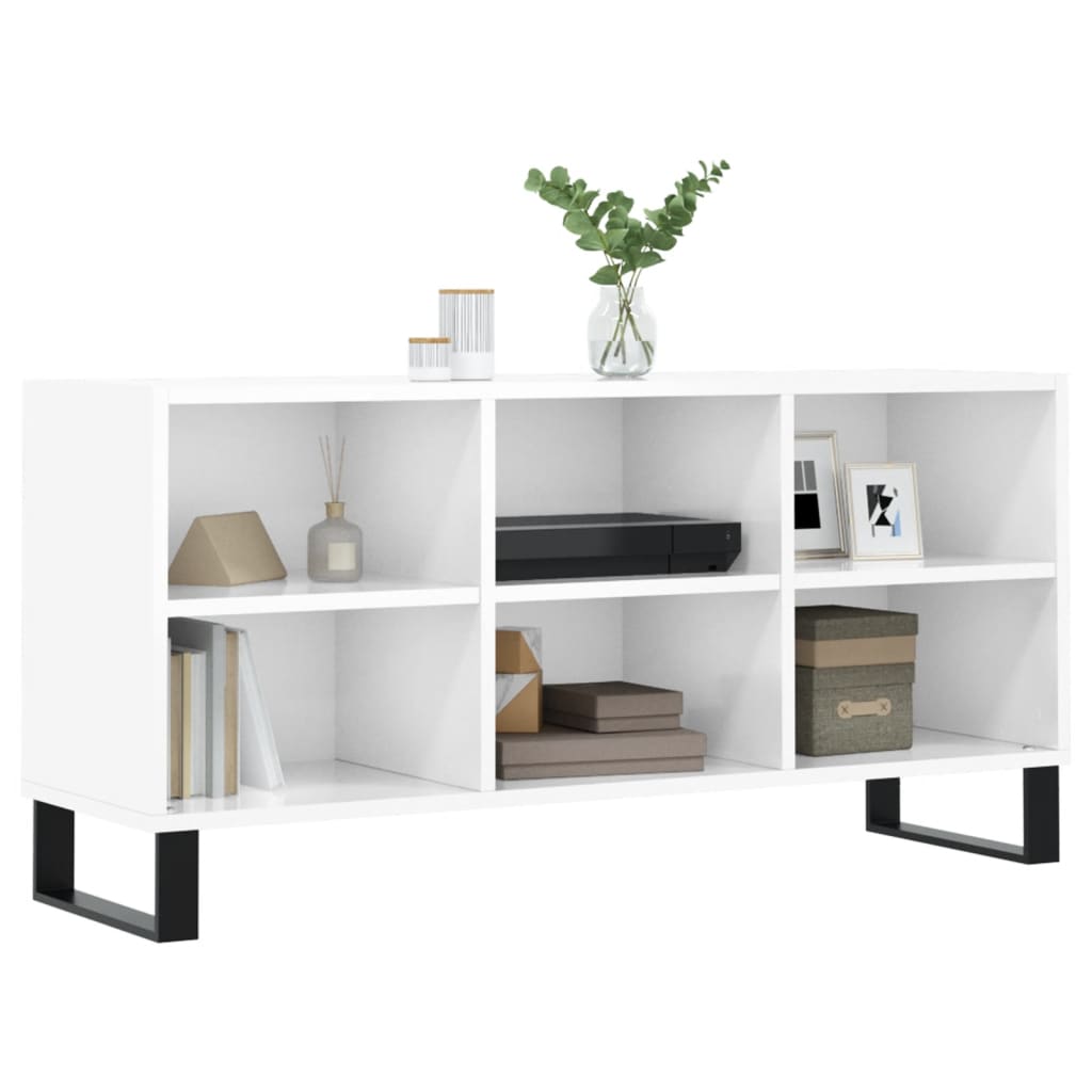 TV-Schrank Hochglanz-Weiß 103,5x30x50 cm Holzwerkstoff - Pazzar.ch