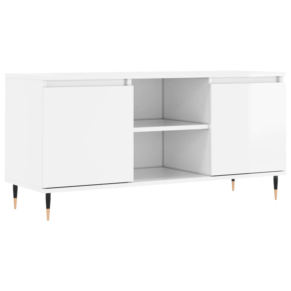TV-Schrank Hochglanz-Weiß 104x35x50 cm Holzwerkstoff - Pazzar.ch