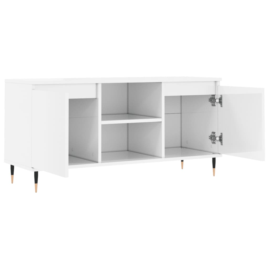 TV-Schrank Hochglanz-Weiß 104x35x50 cm Holzwerkstoff - Pazzar.ch