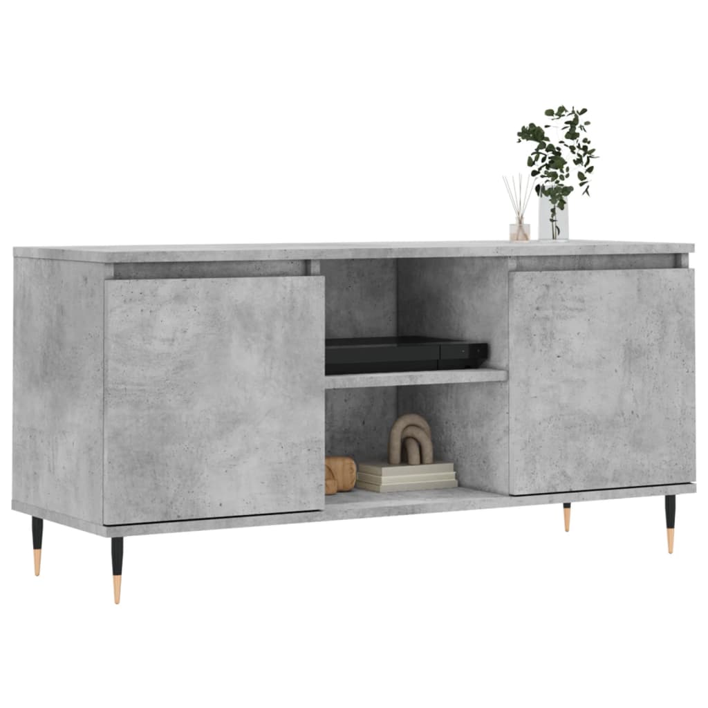 TV-Schrank Betongrau 104x35x50 cm Holzwerkstoff - Pazzar.ch