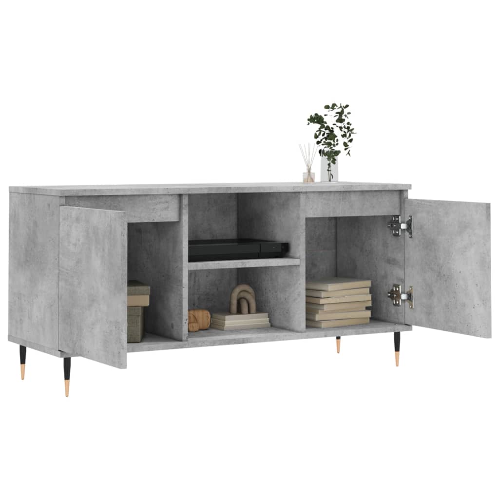 TV-Schrank Betongrau 104x35x50 cm Holzwerkstoff - Pazzar.ch
