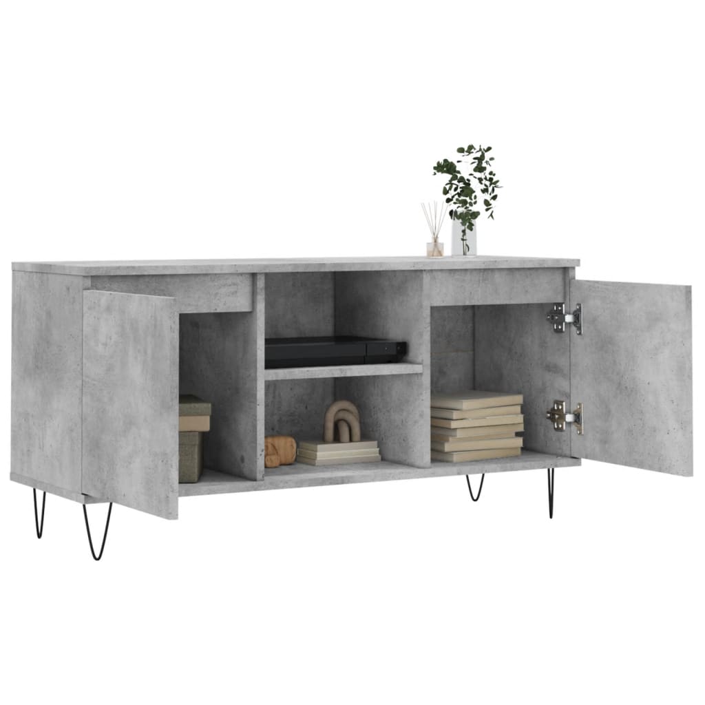 TV-Schrank Betongrau 104x35x50 cm Holzwerkstoff - Pazzar.ch