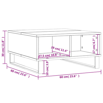 Couchtisch Braun Eichen-Optik 60x60x30 cm Holzwerkstoff - Pazzar.ch