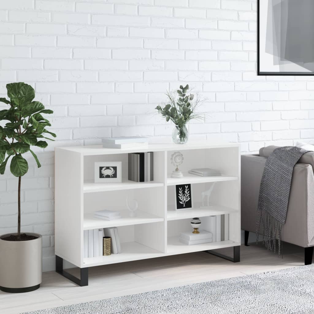 Sideboard Hochglanz-Weiß 103,5x35x70 cm Holzwerkstoff - Pazzar.ch
