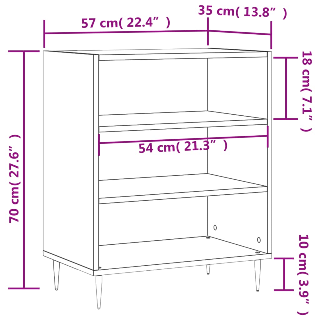 Sideboard Betongrau 57x35x70 cm Holzwerkstoff - Pazzar.ch