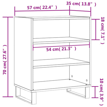 Sideboard Schwarz 57x35x70 cm Holzwerkstoff - Pazzar.ch