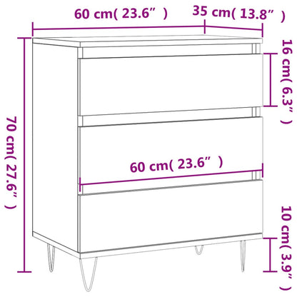 Sideboard Grau Sonoma 60x35x70 cm Holzwerkstoff - Pazzar.ch