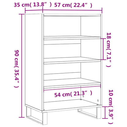 Highboard Räuchereiche 57x35x90 cm Holzwerkstoff - Pazzar.ch