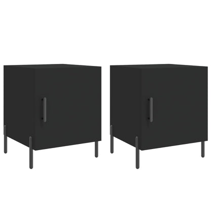 Nachttische 2 Stk. Schwarz 40x40x50 cm Holzwerkstoff - Pazzar.ch