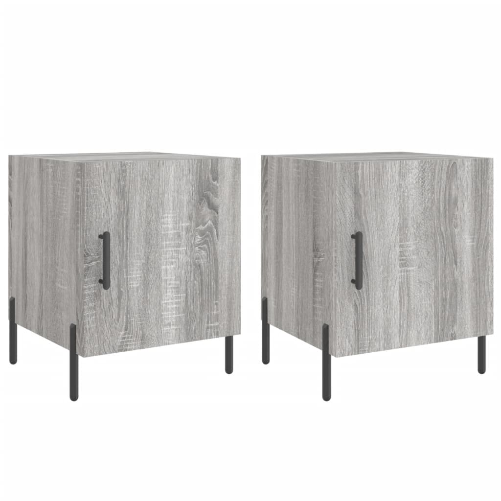 Nachttische 2 Stk. Grau Sonoma 40x40x50 cm Holzwerkstoff - Pazzar.ch