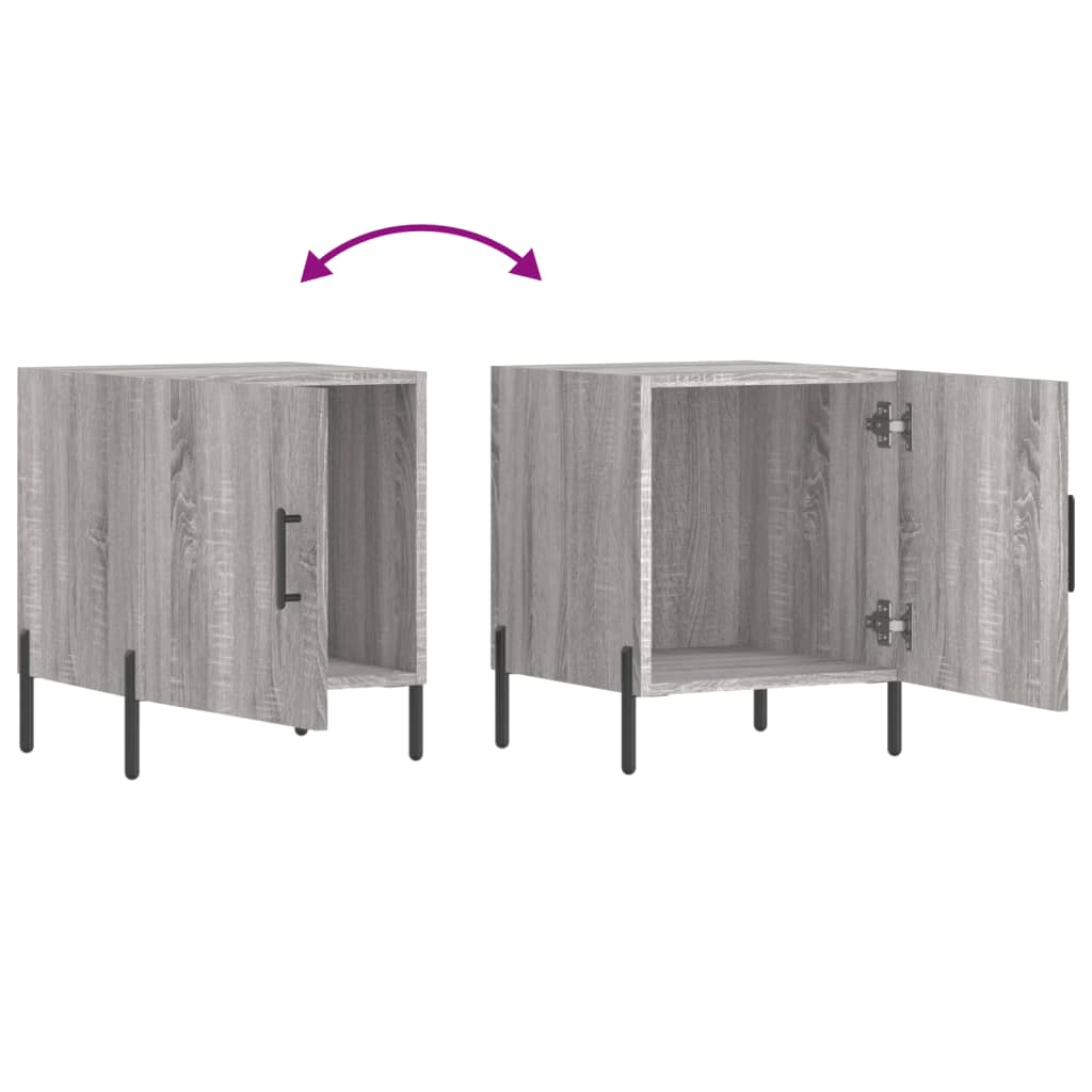 Nachttische 2 Stk. Grau Sonoma 40x40x50 cm Holzwerkstoff - Pazzar.ch
