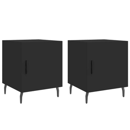 Nachttische 2 Stk. Schwarz 40x40x50 cm Holzwerkstoff - Pazzar.ch